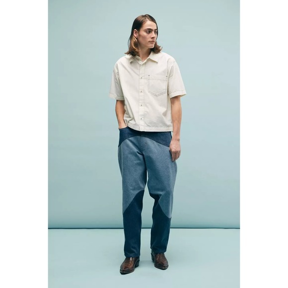 LEVI'S SKATEBOARDING SUPER BAGGY JEANS DRAWSTRING Patchwork Mens size 32 x 34 - Picture 4 of 12